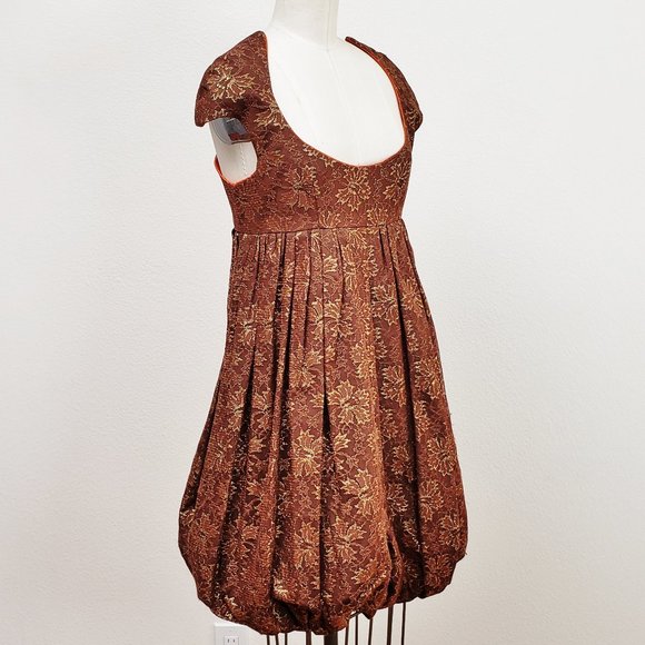 LA Designer Merlin Castell Evening cocktail Dress Baby Doll cut Sz Small - Picture 2 of 8